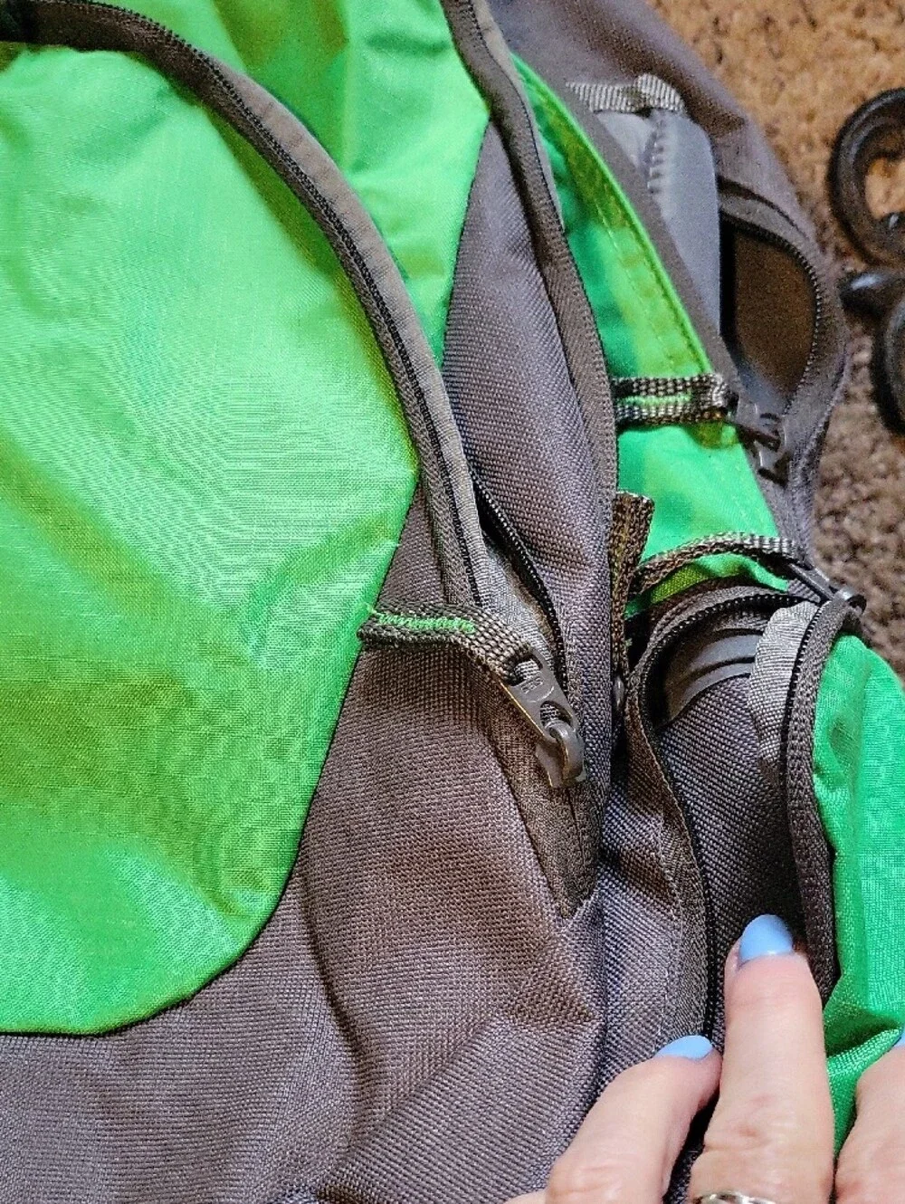 Green and Gray Men's Backpack - Sport Daypack